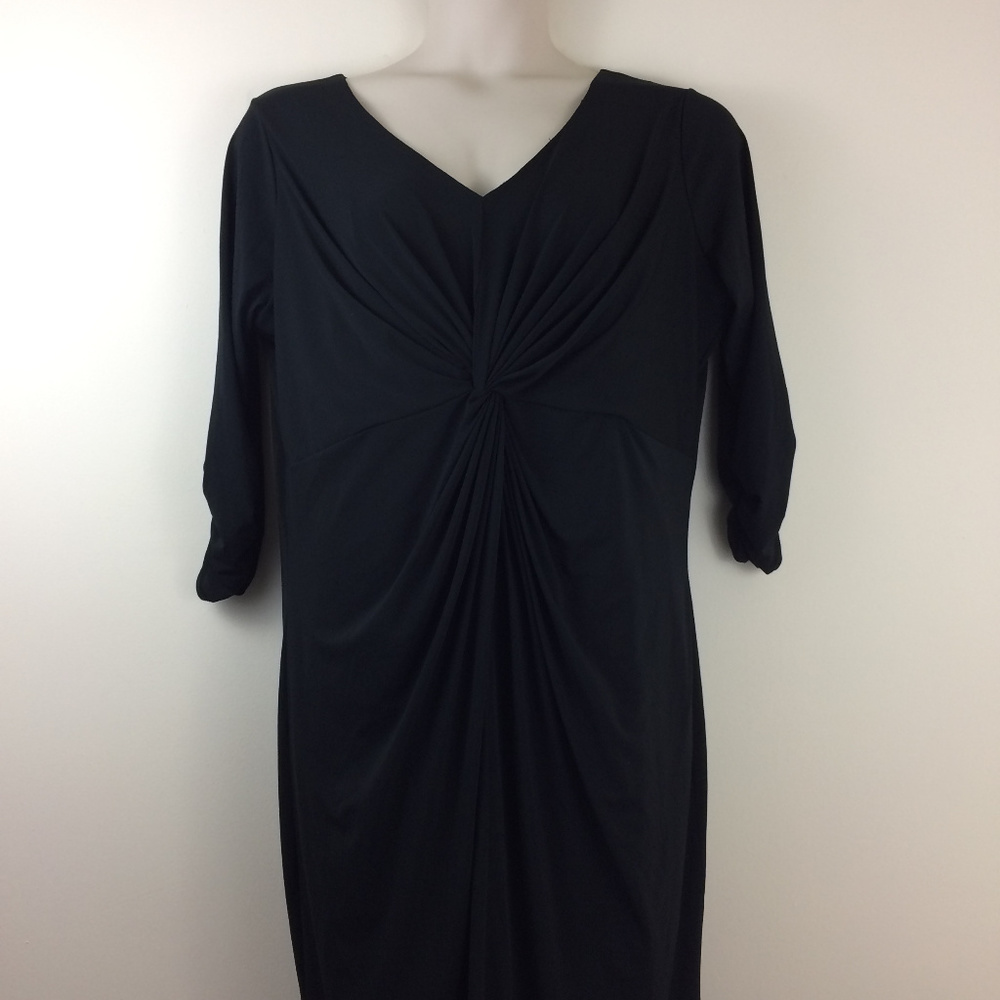 Miss Tina Front-Gathered Little Black Dress